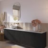 Ben Linea voorgemonteerd badmeubel incl. solid surface waskom links 200cm eiken zwart/marmer