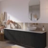 Ben Linea voorgemonteerd badmeubel incl. solid surface waskom rechts 200cm eiken zwart/marmer
