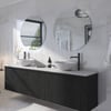 Ben Linea voorgemonteerd badmeubel incl. solid surface waskommen 200cm eiken zwart/mat wit