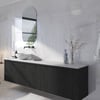 Ben Linea voorgemonteerd badmeubel incl. solid surface waskom links 200cm eiken zwart/mat wit