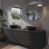 Ben Linea voorgemonteerd badmeubel incl. zwart betonnen waskommen 200cm eiken zwart/zwart beton