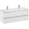 Ben Limara Wastafelmeubelset 120cm Glans Wit/Aluminium