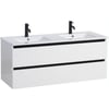 Ben Limara Wastafelmeubelset 121x46,5x52 cm Glans Wit, Greeplijst Mat Zwart