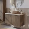 Ben Linea badmeubel met beige betonnen waskom 100cm eiken grijs