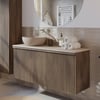 Ben Linea badmeubel met beige betonnen waskom 120cm links eiken grijs