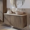 Ben Linea badmeubel met beige betonnen waskom 120cm rechts eiken grijs