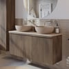 Ben Linea badmeubel met beige betonnen waskommen 120cm eiken grijs