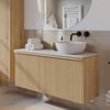 Ben Linea badmeubel met solid surface waskom 120cm rechts eiken naturel/carrera
