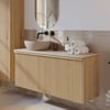 Ben Linea badmeubel met beige betonnen waskom 120cm links eiken naturel