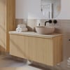 Ben Linea badmeubel met beige betonnen waskom 120cm rechts eiken naturel