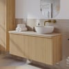 Ben Linea badmeubel met solid surface waskom 120cm rechts eiken naturel/beige beton