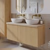 Ben Linea badmeubel met solid surface waskommen 120cm eiken naturel/beige beton