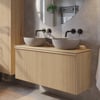 Ben Linea badmeubel met grijs betonnen waskommen 120cm eiken naturel