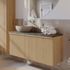 Ben Linea badmeubel met beige betonnen waskom 120cm links eiken naturel/groen beton