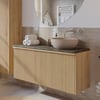 Ben Linea badmeubel met beige betonnen waskom 120cm rechts eiken naturel/groen beton