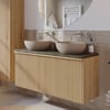 Ben Linea badmeubel met beige betonnen waskommen 120cm eiken naturel/groen beton