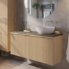Ben Linea badmeubel met solid surface waskom 120cm rechts eiken naturel/groen beton