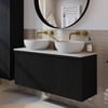 Ben Linea badmeubel met solid surface waskommen 120cm eiken zwart/carrera