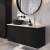 Ben Linea badmeubel met zwart betonnen waskom 120cm links eiken zwart/solid surface