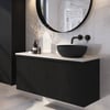 Ben Linea badmeubel met zwart betonnen waskom 120cm rechts eiken zwart/solid surface