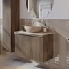 Ben Linea badmeubel met beige betonnen waskom 80cm eiken grijs