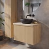 Ben Linea badmeubel met zwart betonnen waskom 80cm eiken naturel/beige beton