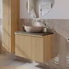 Ben Linea badmeubel met beige betonnen waskom 80cm eiken naturel/groen beton