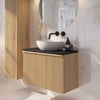 Ben Linea badmeubel met solid surface waskom 80cm eiken naturel/zwart beton