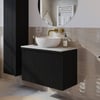 Ben Linea badmeubel met keramische waskom 80cm eiken zwart/carrera