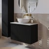 Ben Linea badmeubel met solid surface waskom 80cm eiken zwart/carrera