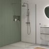Saniselect Modella inloopdouche 110x210cm helder glas geborsteld grijs