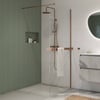 Saniselect Modella inloopdouche 110x210cm helder glas geborsteld koper