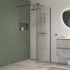 Saniselect Modella inloopdouche 120x210cm ribbel glas mat zwart