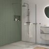 Saniselect Modella inloopdouche 120x210cm helder glas incl. handdoekhouder geborsteld grijs