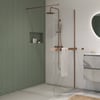 Saniselect Modella inloopdouche 80x210cm helder glas incl. handdoekhouder geborsteld koper