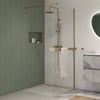 Saniselect Modella inloopdouche 120x210cm helder glas incl. handdoekhouder geborsteld messing