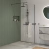 Saniselect Modella inloopdouche 90x210cm helder glas incl. handdoekhouder mat zwart