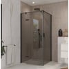 Ben Meteora douchecabine 100x90x200cm linksdraaiend mat zwart grijs glas