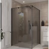 Ben Meteora douchecabine 120x140x200cm linksdraaiend mat zwart grijs glas