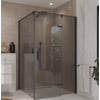 Ben Meteora douchecabine 120x120x200cm rechtsdraaiend mat zwart grijs glas