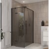 Ben Meteora douchecabine 80x140x200cm linksdraaiend mat zwart grijs glas