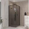 Ben Meteora douchecabine 80x80x200cm linksdraaiend mat zwart grijs glas