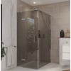 Ben Meteora douchecabine 90x140x200cm linksdraaiend chroom grijs glas