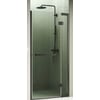 Novellini N180 1B Nisdraaideur 78,5-80x200 cm Zwart Mat Helder Glas