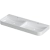 Saniselect Orbido wastafel 2 kraangaten 120x45x10cm glans wit