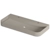 Saniselect Orbido wastafel 2 kraangaten 100x45x10cm mat beige zand