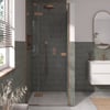 Saniselect Pardo Douchedeur 90x210 cm Geborsteld Koper 2.0 Helder Glas