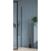 Saniselect Rentra Zijwand 90x200 cm Mat Zwart Helder Glas