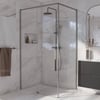 Saniselect Sindra douchecabine met schuifdeur incl. antikalk 120x90cm Geborsteld Grijs