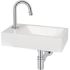 Huismerk fontein incl. chromen kraan met C-uitloop links 40,5x22x9cm Wit
